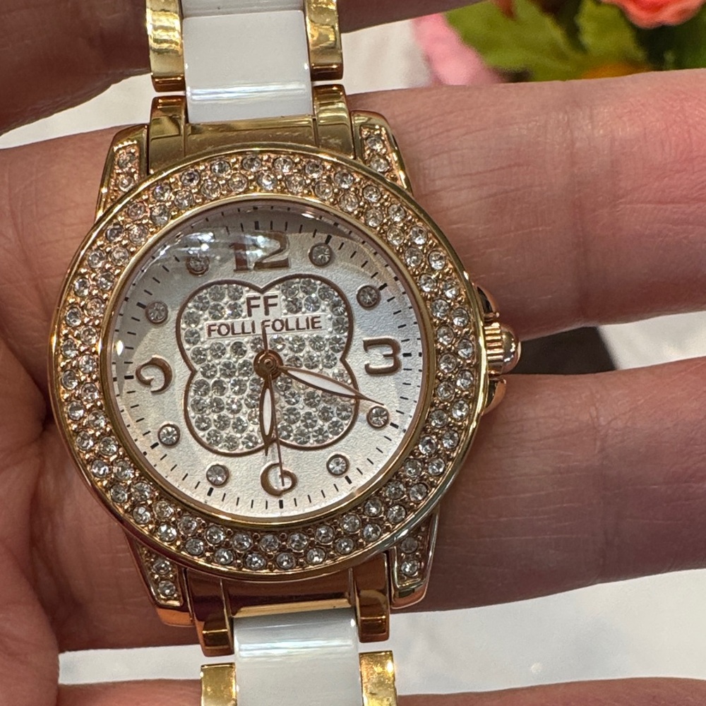 Authentic and Luxurious Gold and White Women's Watch